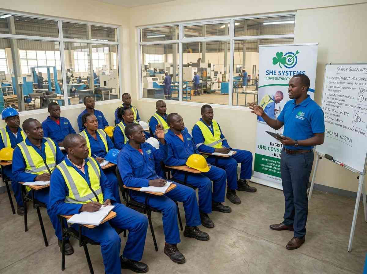 SHE Systems facilitating a workplace safety training session in Nairobi